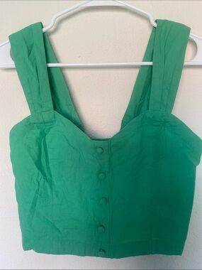 NWT Sim & Sam Mint Green Button Front Crop Top Size Small